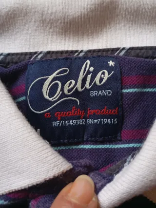 Polo Celio Rayas Unisex Azul/Morado