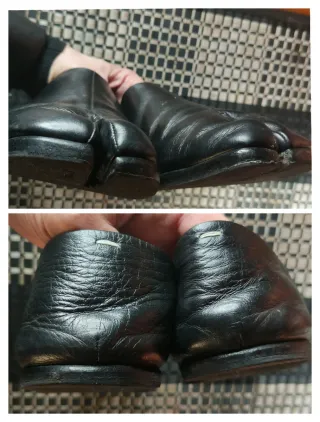 Maison Margiela Tabi originali in pelle nera