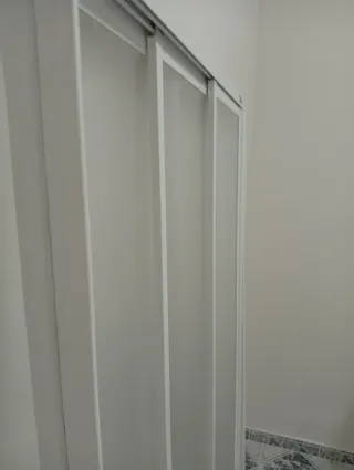 Mampara Ducha Corredera Blanca Cristal