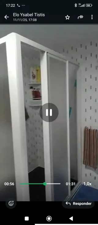 Mampara Ducha Corredera Blanca Cristal