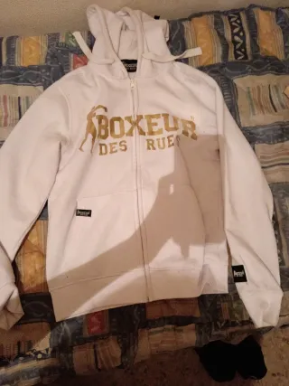 Sudadera Boxeur des Rues Blanca Logo Dorado