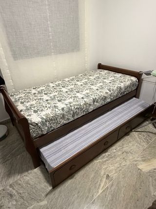 Cama nido madera con 2 colchones