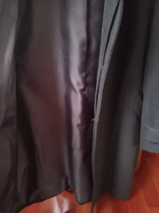 Abrigo de paño caballero negro, con cremallera