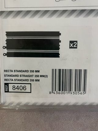 Scalextric 2 blísters Recta Standard 350 MM