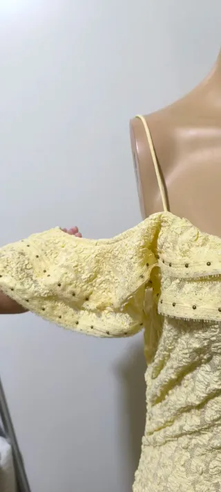 Vestido largo boho chic amarillo Zara