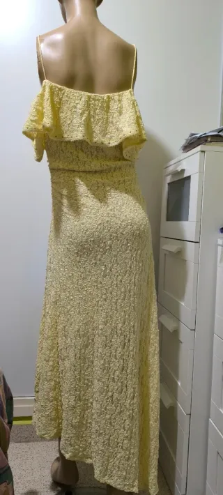 Vestido largo boho chic amarillo Zara