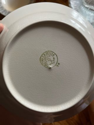 2 Platos La Cartuja de Sevilla Verdes