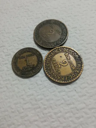 3 gettoni francesi Chambre de Commerce
