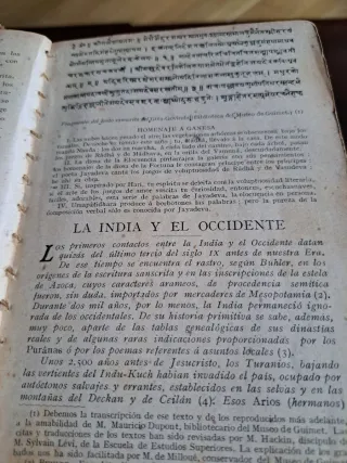 Libro literatura Sánscrita año 1900/1915