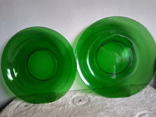 Set 3 Fuentes Ensaladera Vidrio .2ambar y verde.