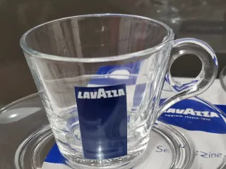 Set 2 Tazzine e Piattini Lavazza Vetro