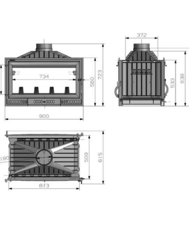 Estufa de Leña Doble cara  Nueva MAD233014