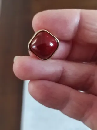 Orecchini quadrati oro e borgogna