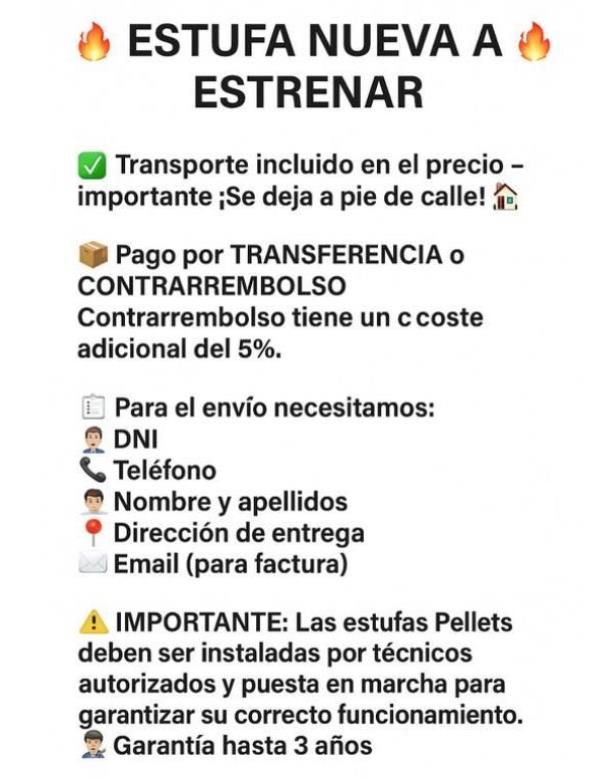 Estufa pellets REM Ventilada  10 kW  MAD2041