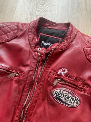Cazadora Cuero Redskins Roja Talla L