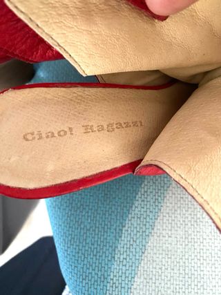 Botines Ciao Ragazzi Piel Rojo Peep Toe