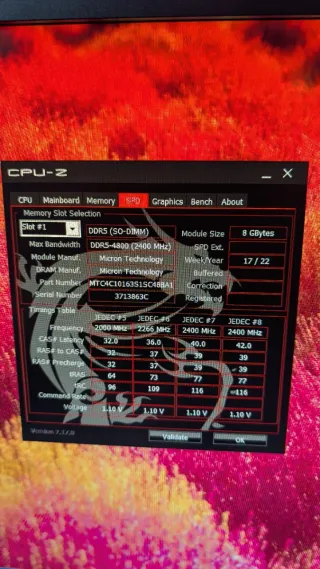 Ram DDR5 16GB (2X8GB) Micron con adaptador DIMM