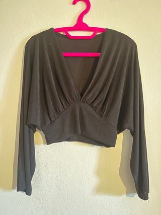 Maglietta donna scollata manica lunga