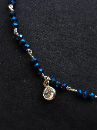 Collana Argento 925 con Cristalli Blu