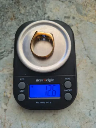 Anillo Oro 18k Zafiro y Diamantes