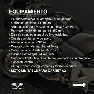 HONDA CBF 600 S - 2007, 50205km. 1 AÑO DE GARANTÍA