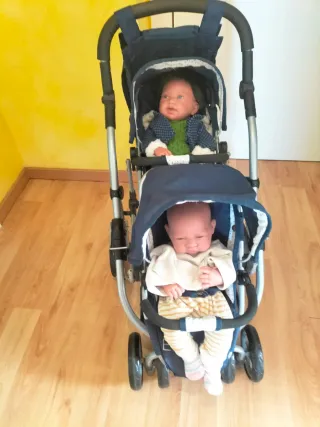 Carrito Gemelar Arias Azul