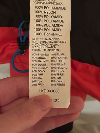 Chaqueta de plumas de esquí