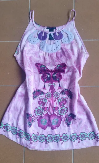 Top Custo Barcelona Mariposa Lila