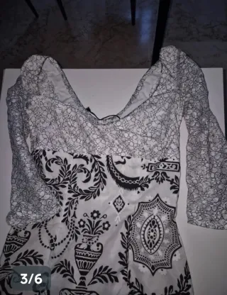 Traje de flamenca blanco y negro