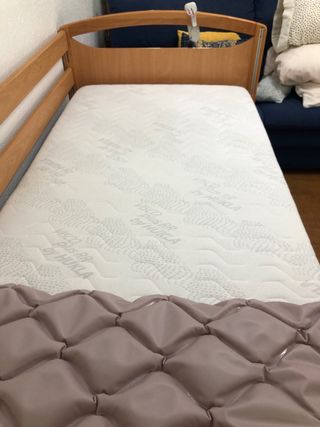Cama geriátrica con carro elevador, colchon