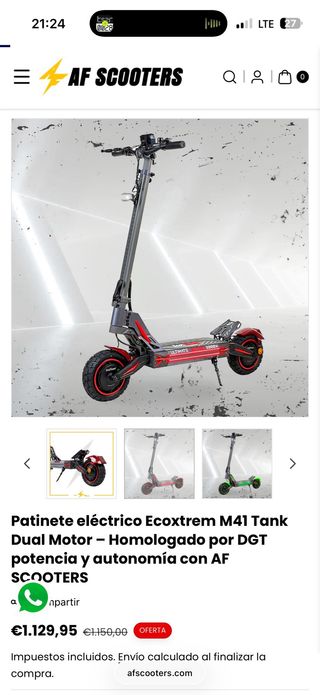 Patinete eléctrico 2000W doble motor