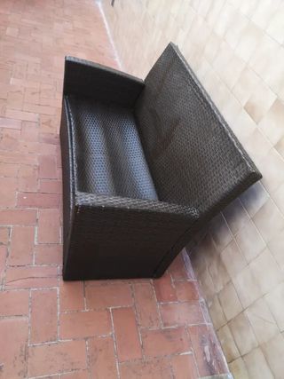 Conjunto Sofá y silla jardín, terraza negro - ratá