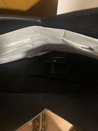 Bolso Corazón Piel Desigual Negro