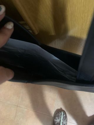 Bolso Corazón Piel Desigual Negro