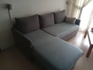 Sofá Cama Chaise Longue Gris/Beige