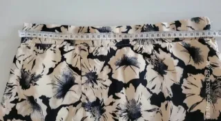 Gonna donna fantasia fiori bianco/nero