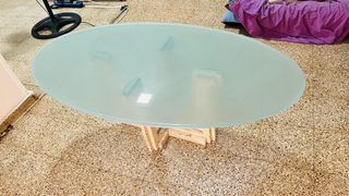 Mesa cristal mármol- comedor