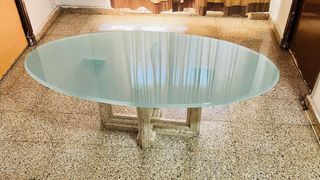Mesa cristal mármol- comedor