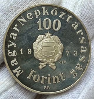 Moneda PLATA HUNGRIA 100 Forint 1973 PROOF