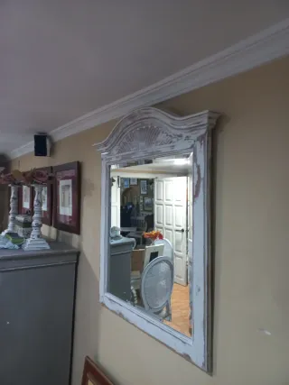 Espejo Shabby Chic Madera Blanco