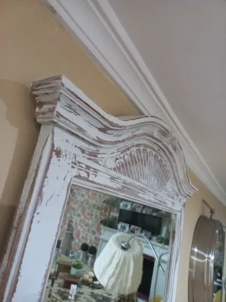 Espejo Shabby Chic Madera Blanco