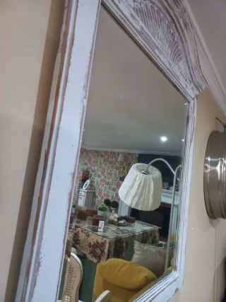 Espejo Shabby Chic Madera Blanco