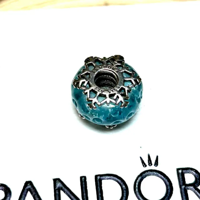 Charm Murano Copos de Nieve Azul