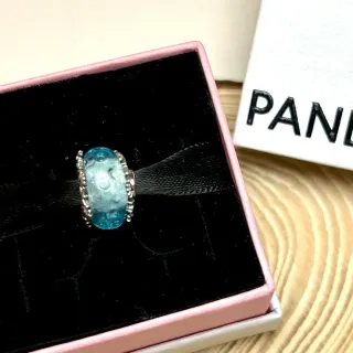 Charm Murano Copos de Nieve Azul