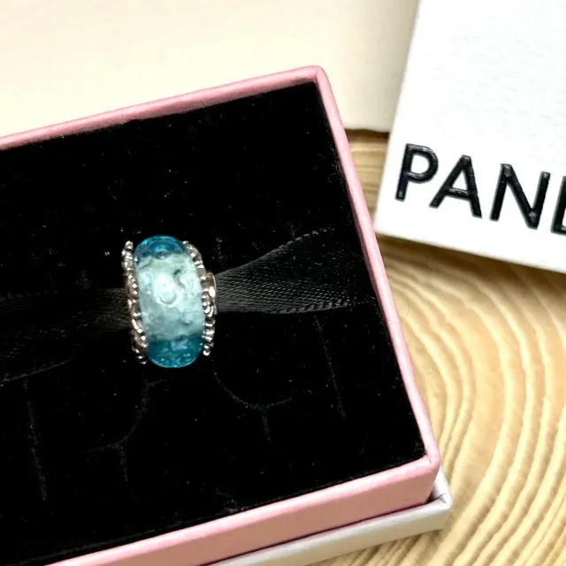 Charm Murano Copos de Nieve Azul