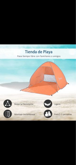 Tienda de playa pop-up naranja