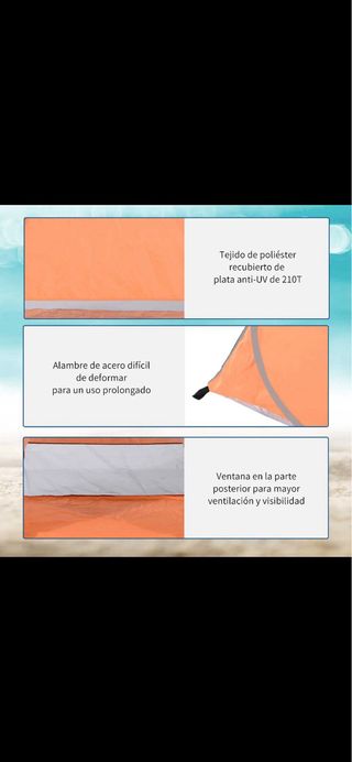 Tienda de playa pop-up naranja