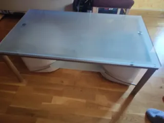 Mesa centro elevable cristal y metal