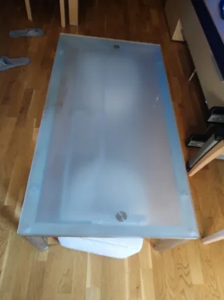 Mesa centro elevable cristal y metal