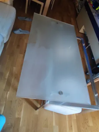 Mesa centro elevable cristal y metal